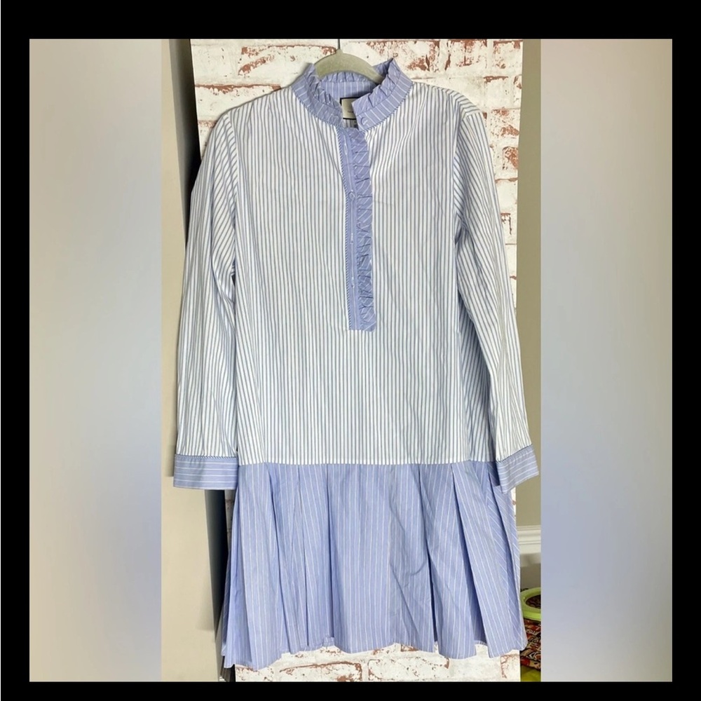 Tuckernuck Lavender Blue Striped Tate Dress Size L - Picture 2 of 4
